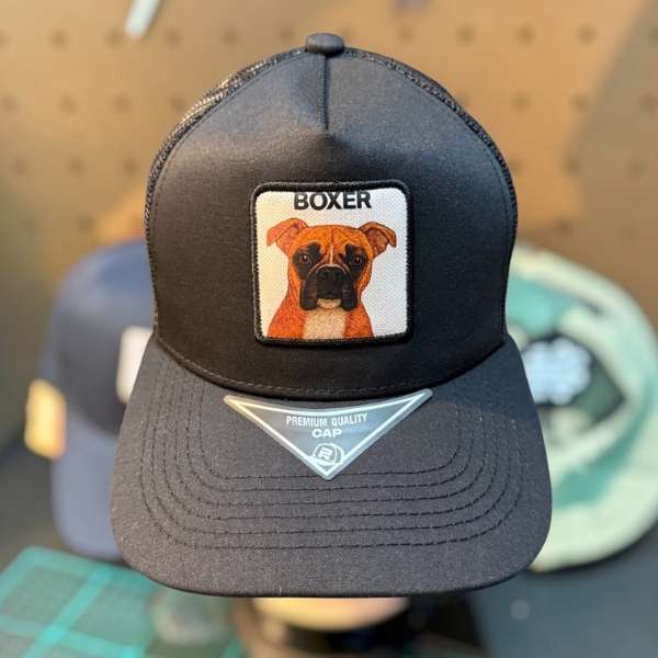 gorro jockey snapback bordado dog perro boxer
