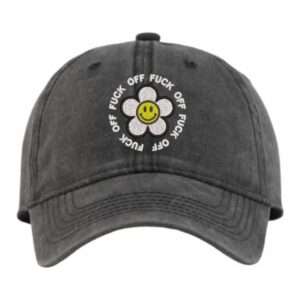 gorro jockey snapback embro bordado flor fuck off