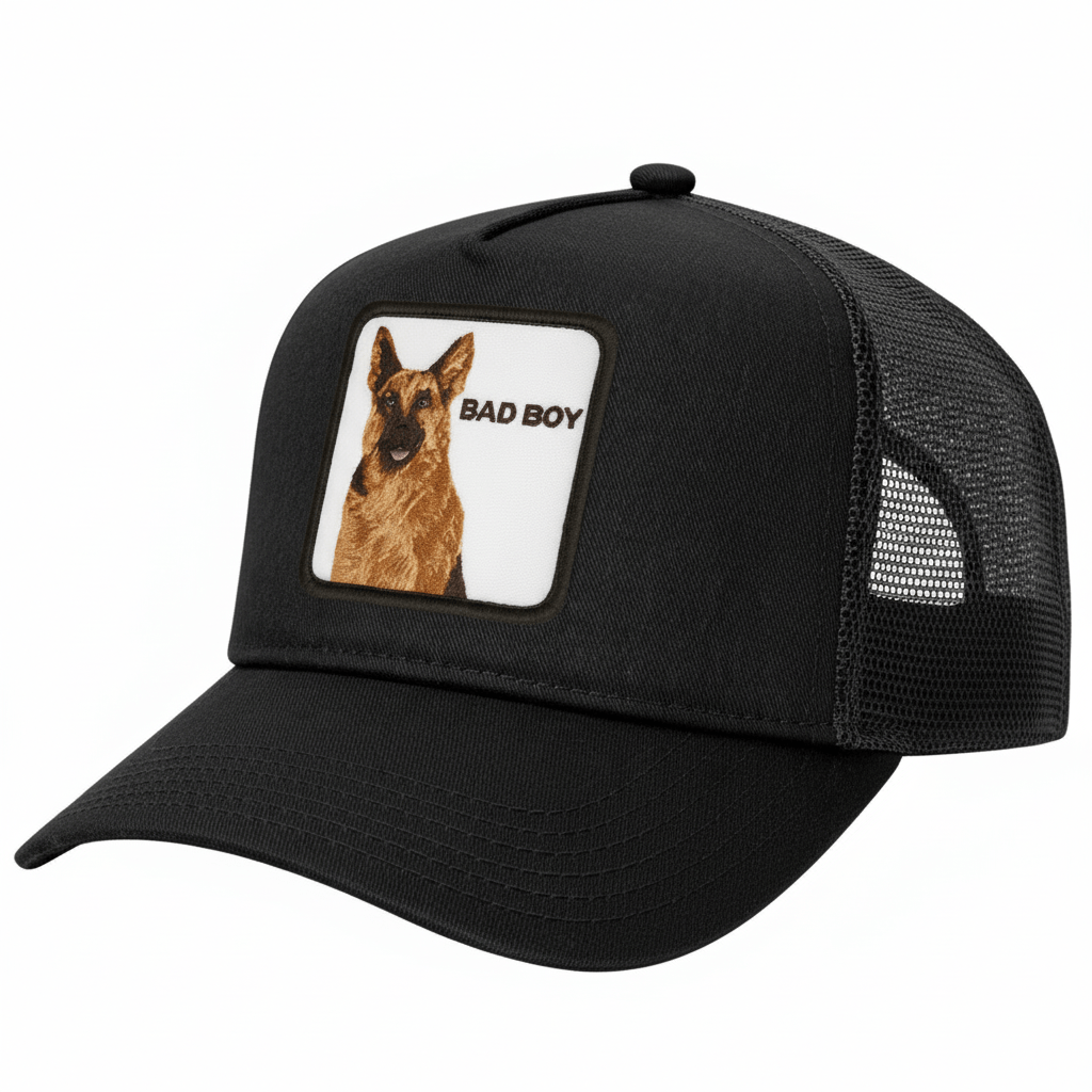 jockey gorro trucker bordado Embroidery perro bad boy3